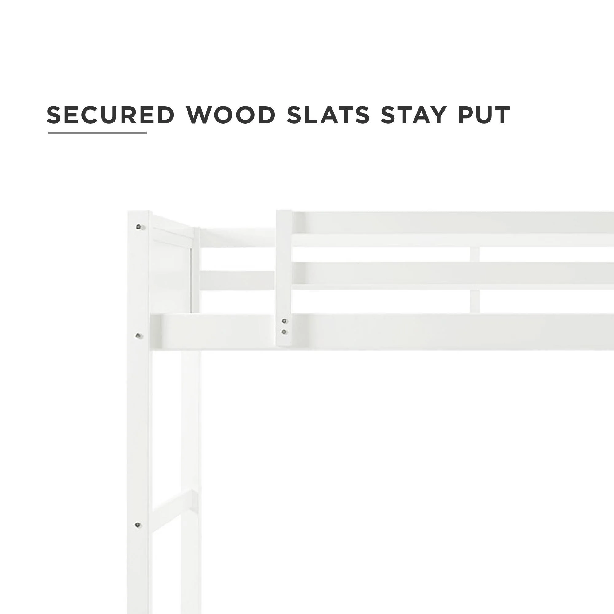 Your Zone Kiarah Twin Loft Bed with Ladder, White