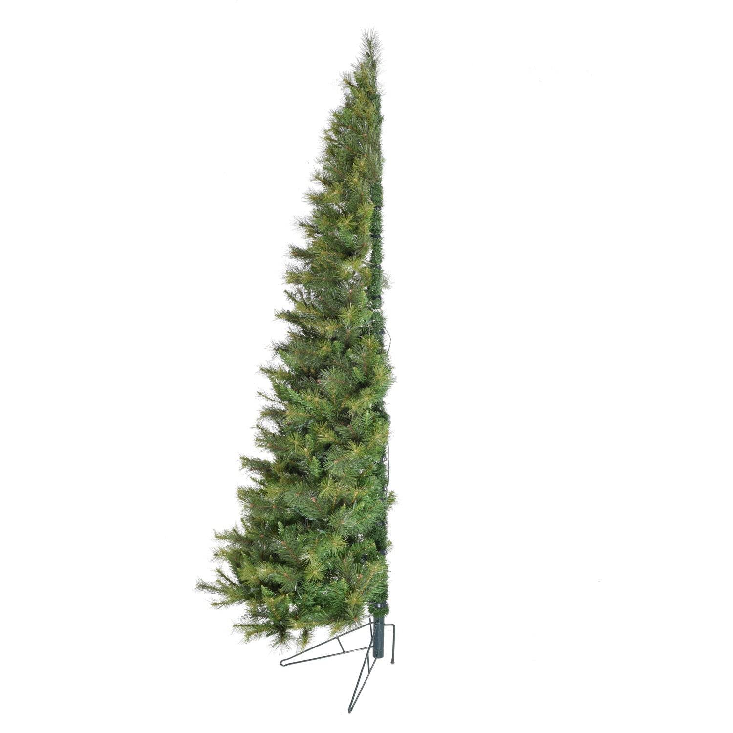Christmas Time 6.5 ft. Half Tree with Warm White LED Lighting, Green