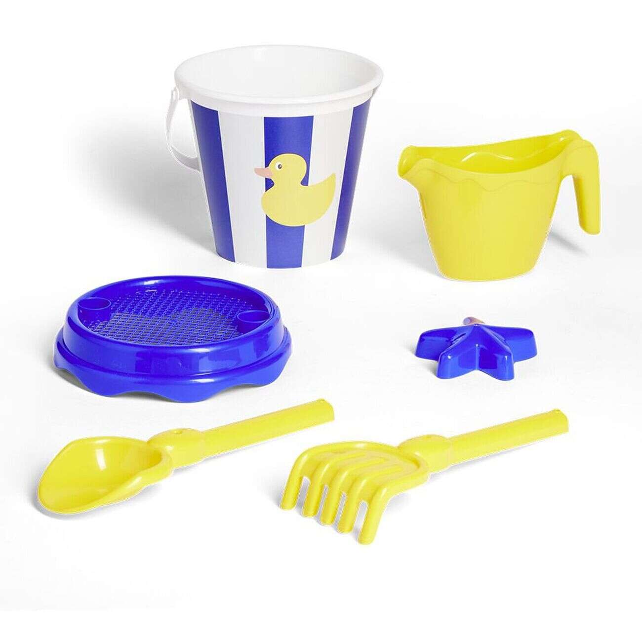 Seau de plage garni canard marin 6 pièces