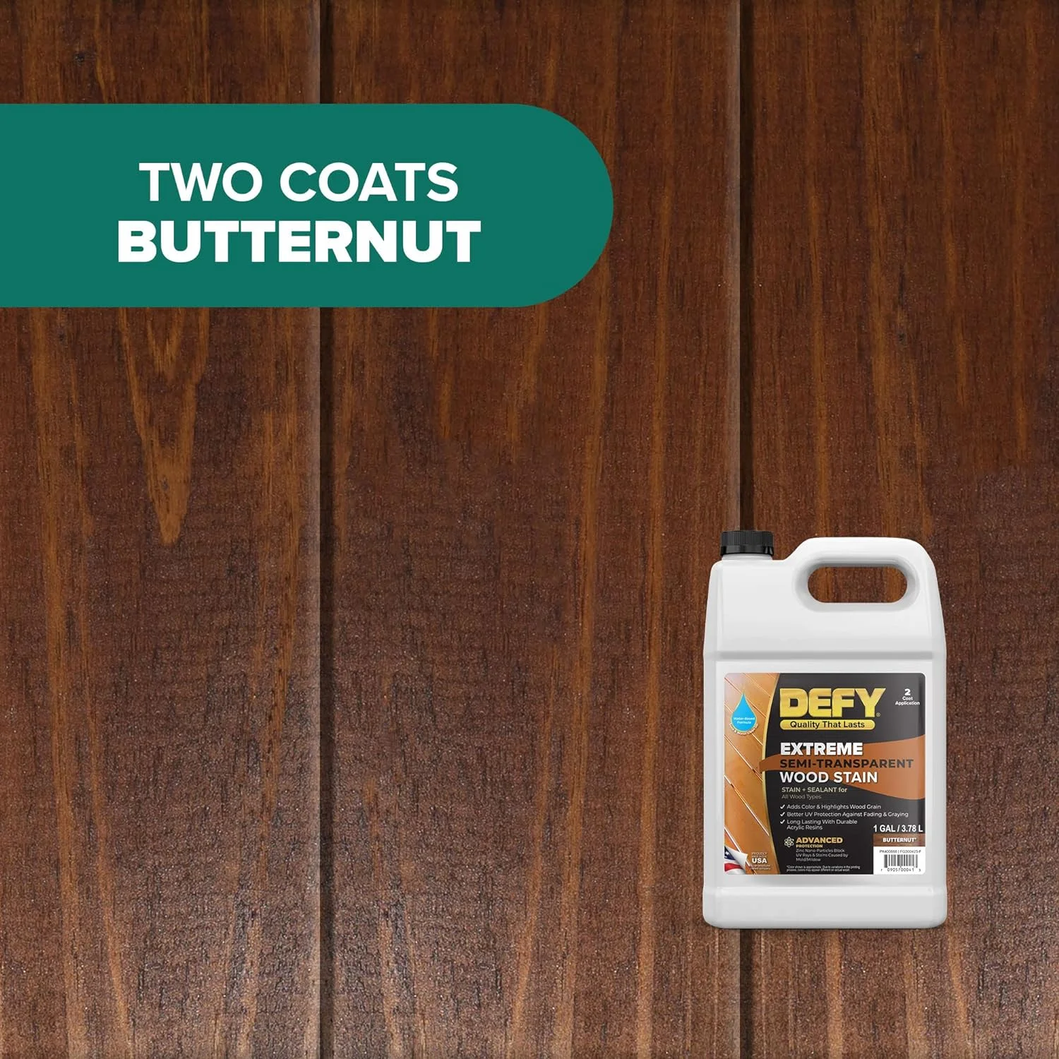 Extreme Wood Stain and Sealer in One 5 Gallon Semi-Transparent Waterproof Coating for All Wood Types Butternut - Image 3