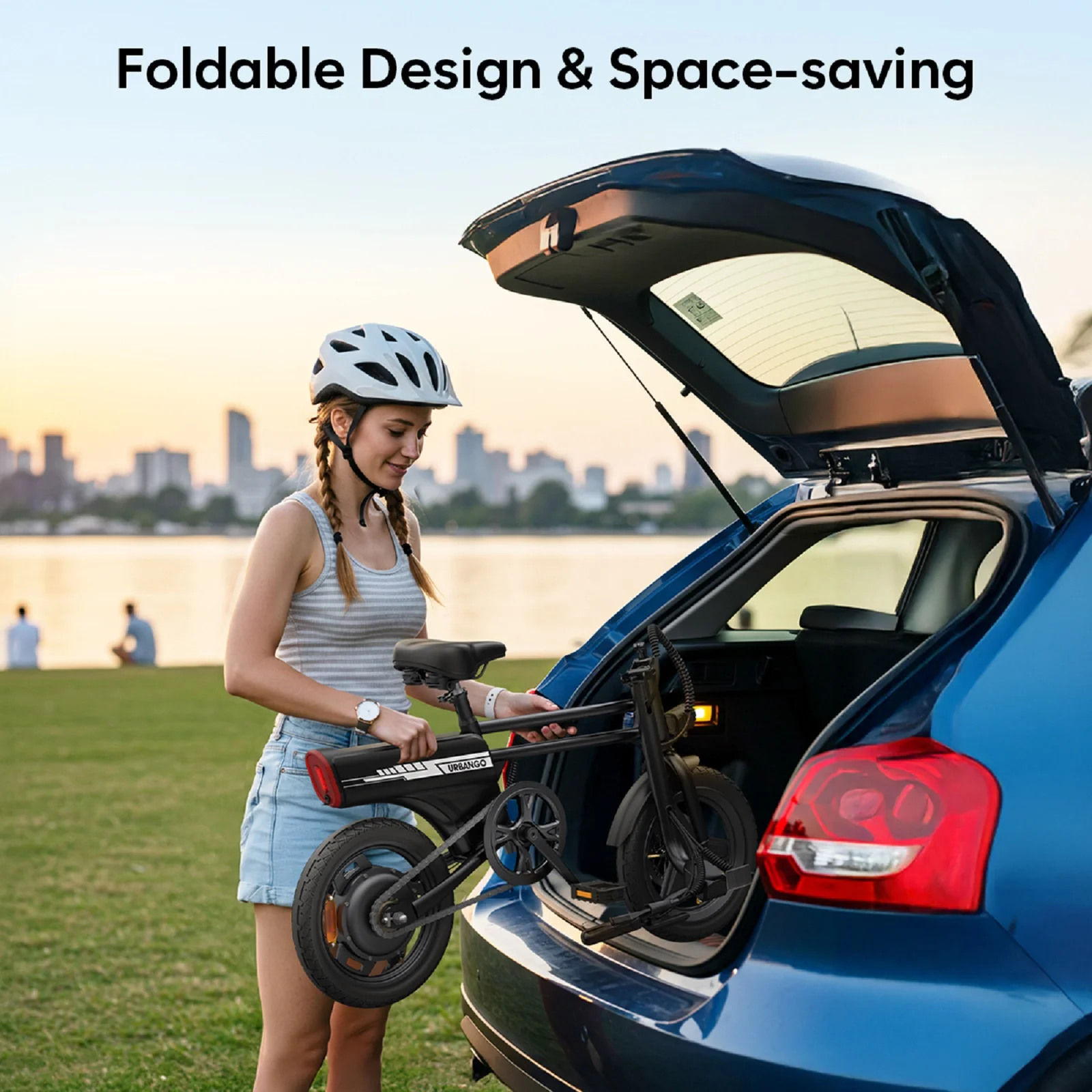 Electric Bike 14" Folding Ebike, 500W Peak Motor 40V/9.9AH Battery, Commuter City Ebike for Adults Teens, UL2849, Black - Image 2