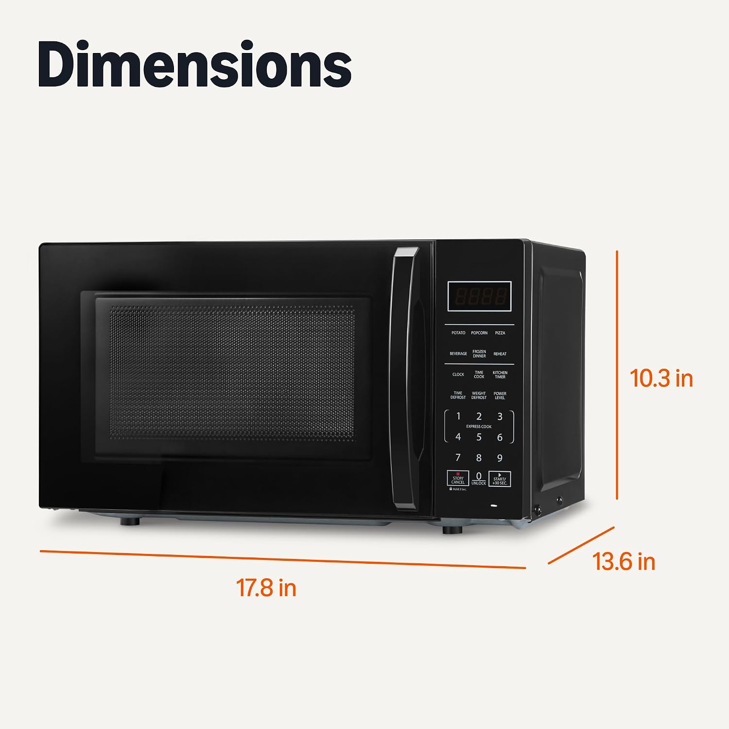 Amazon Basics Countertop Microwave Oven with LED Light and Child Lock, 700W, 0.7 Cu.ft, Black