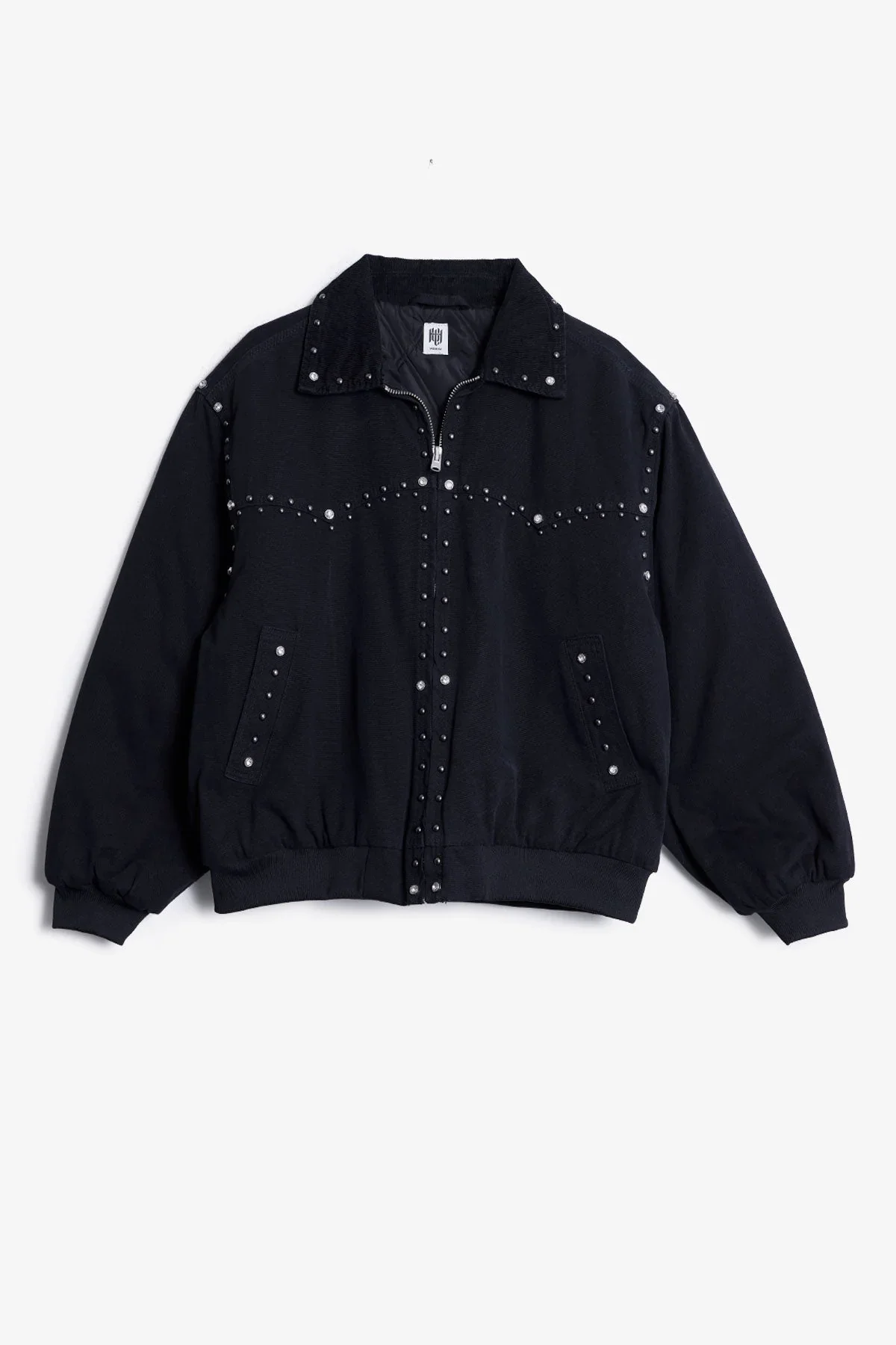 Studded Work Jacket - Washed Black