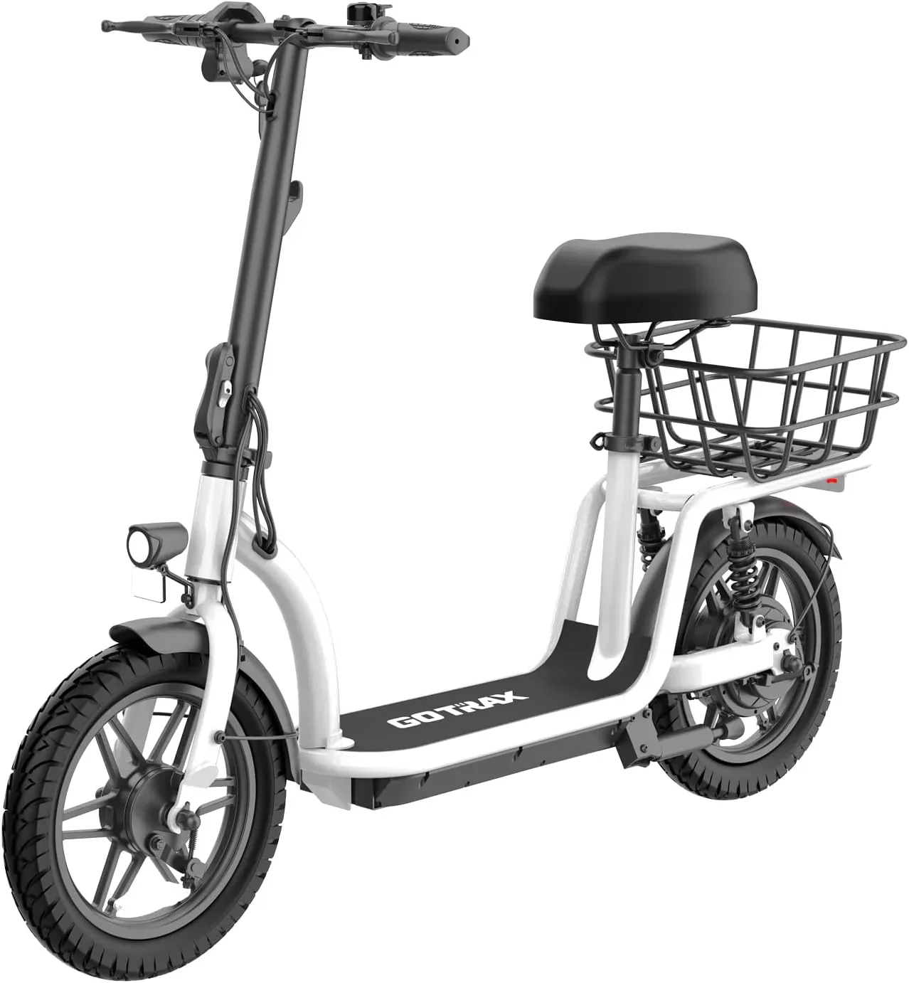 Trottinette électrique Gotrax pour adultes avec siège, autonomie maximale de 30 à 40 km, pneus tout-terrain, larges pédales