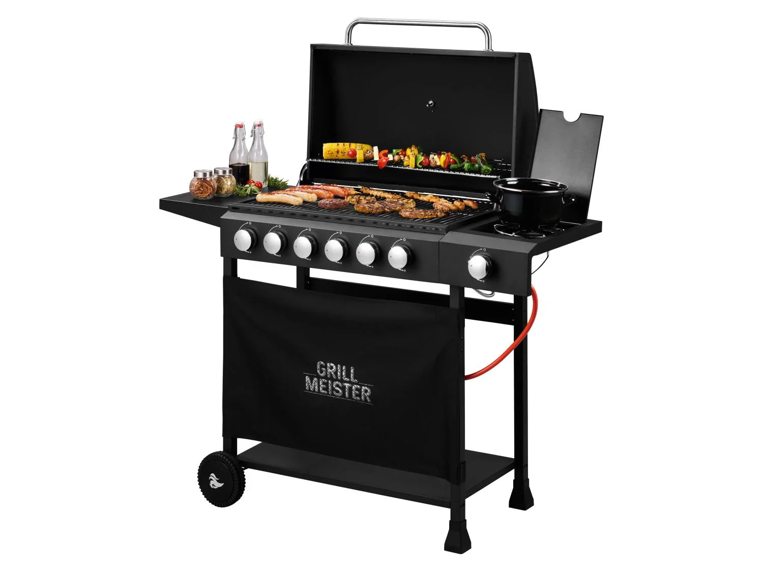GRILLMEISTER Barbecue  gaz 6+1, 67 x 39 cm, 18 kW