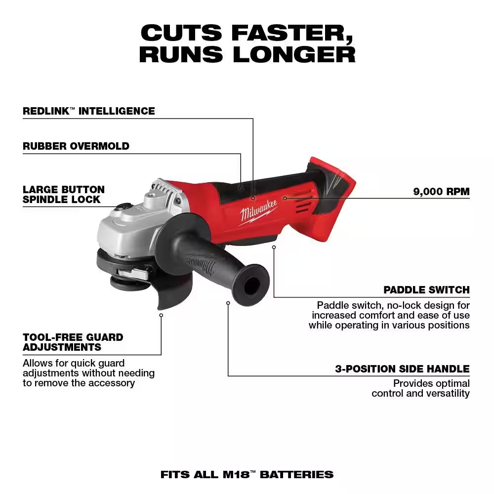 Kit combiné sans fil M18 18 V Lithium-Ion (8 outils) avec trois batteries 4,0 Ah, un chargeur et deux sacs à outils.