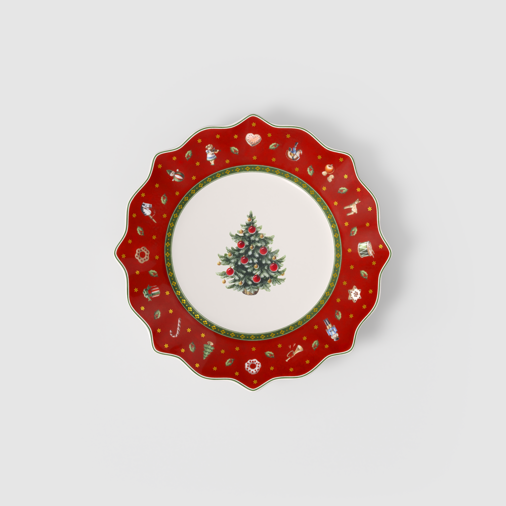 Toy's Delight Salad/ Dessert Plate - Red, 9.7'', Premium Porcelain