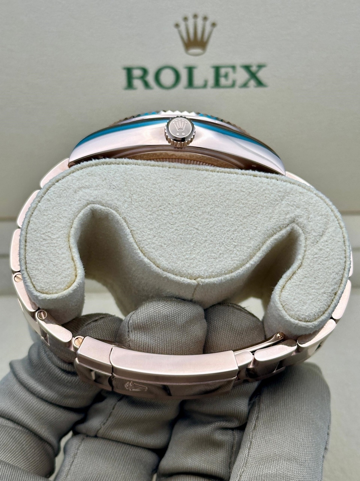 [Super Clone]RLX  Sky-Dweller 42mm Rose Gold Chocolate Dial Oyster - 336935