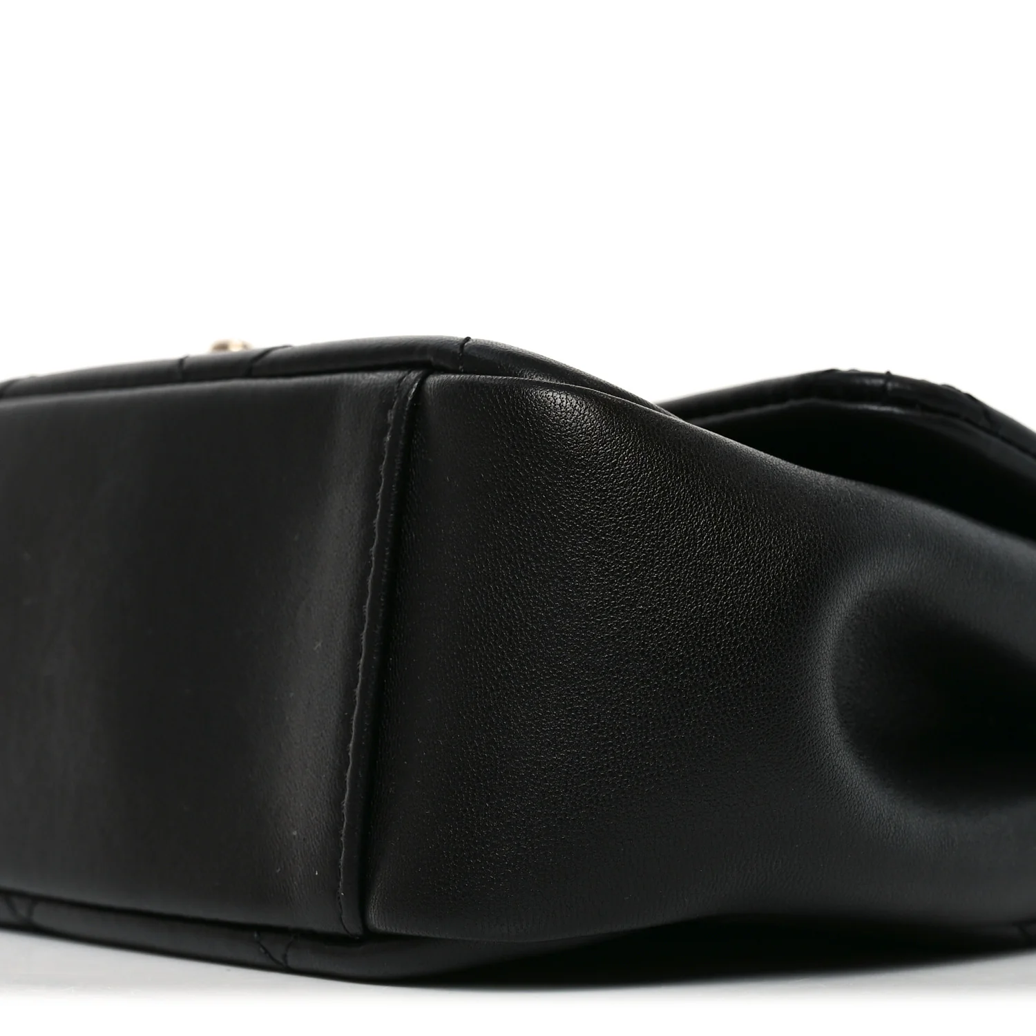Lambskin Small Chain Handle Flap Bag Black