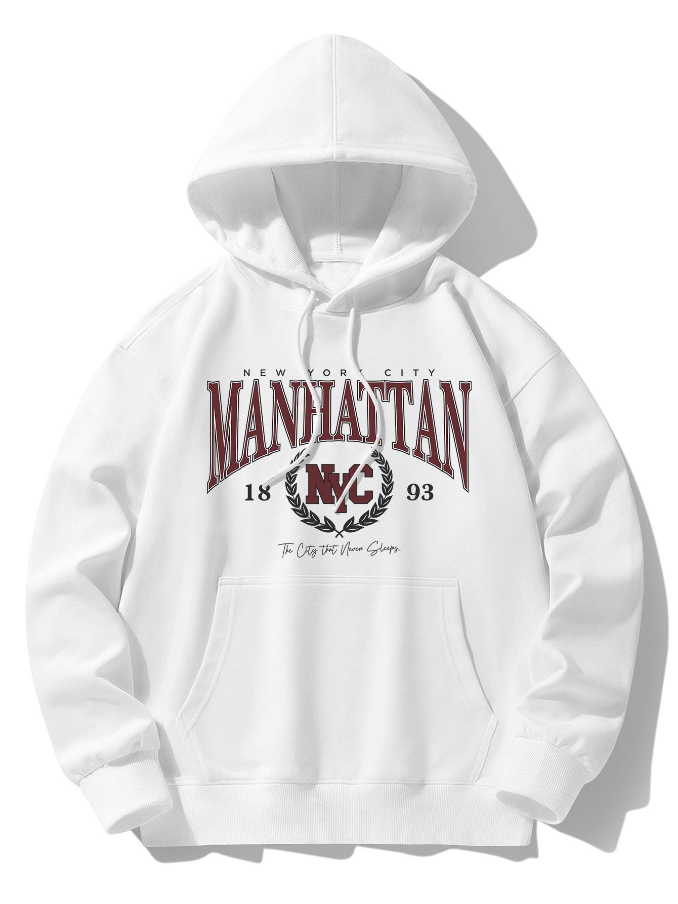 Sweat à capuche Manhattan Varsity Print en coton mélangé