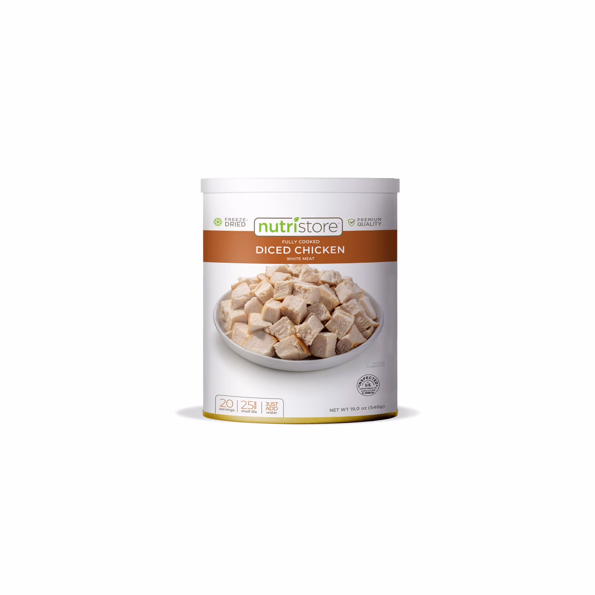 Nutristore Freeze Dried Chicken, Emergency Survival Bulk Food Storage (Pack of 10)
