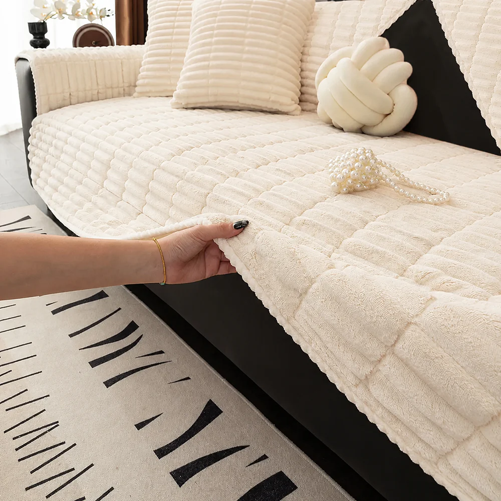 Waterproof Cozy Flannel Sofa Protection Non-Slip Couch Cover