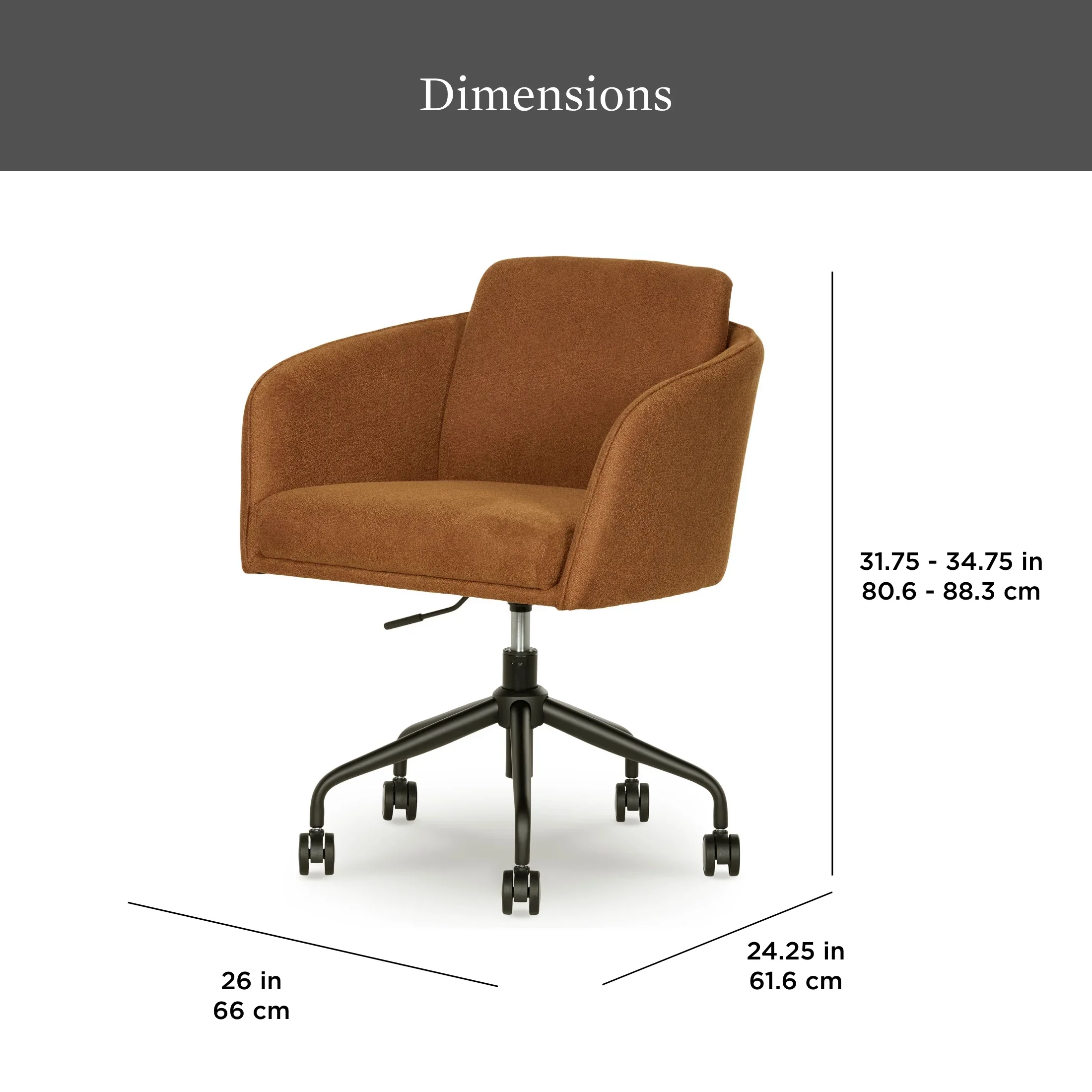 Better Homes & Gardens Juliet Office Chair, Ivory Boucle and Matte Black