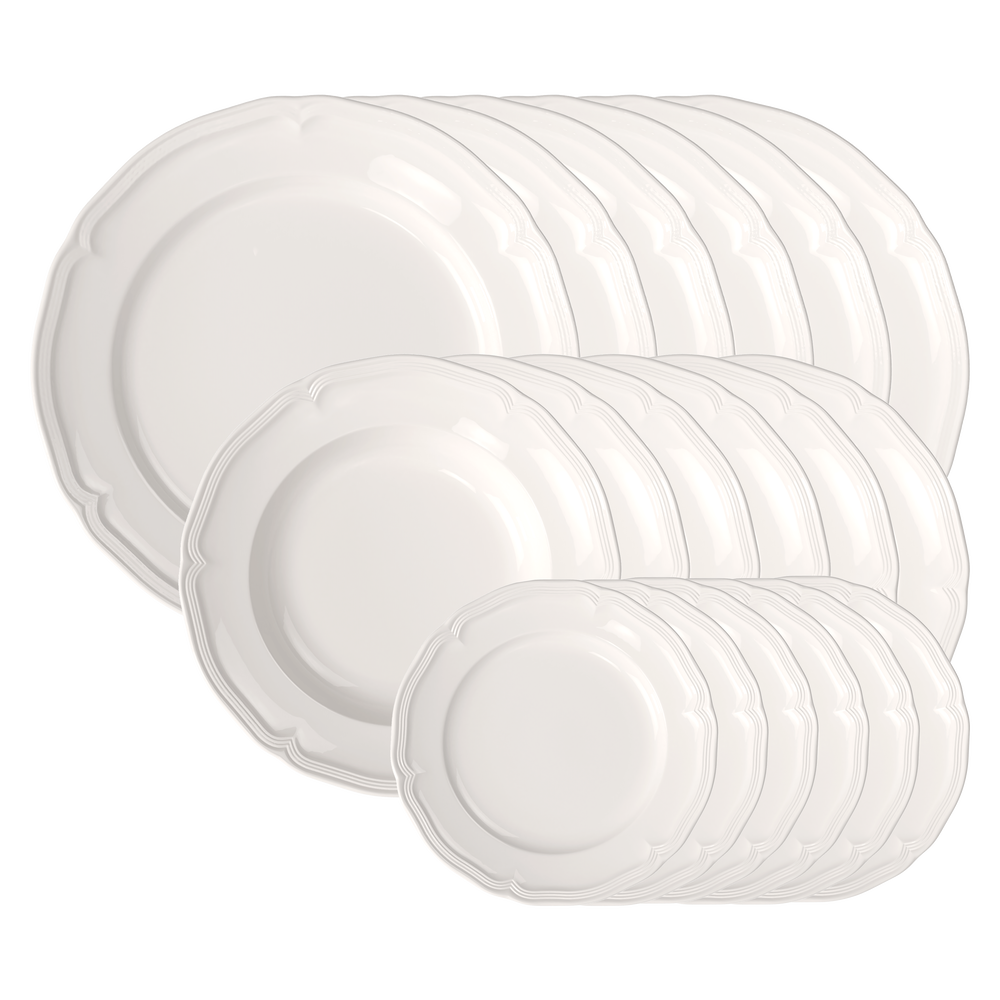 Manoir Dinnerware set - White, Premium Porcelain