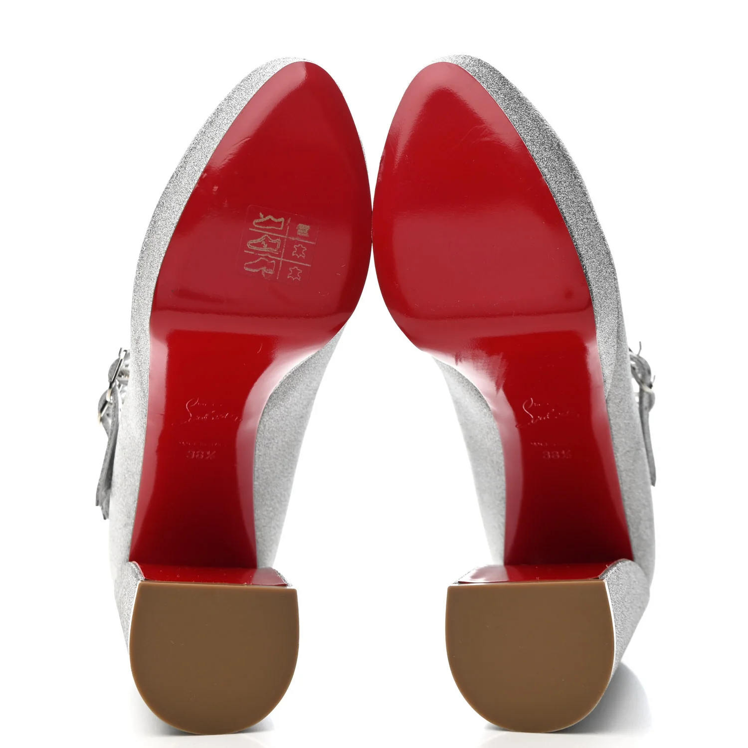 Glitter Calfskin Movida Jane 130 Platform Pump 38.5 Silver