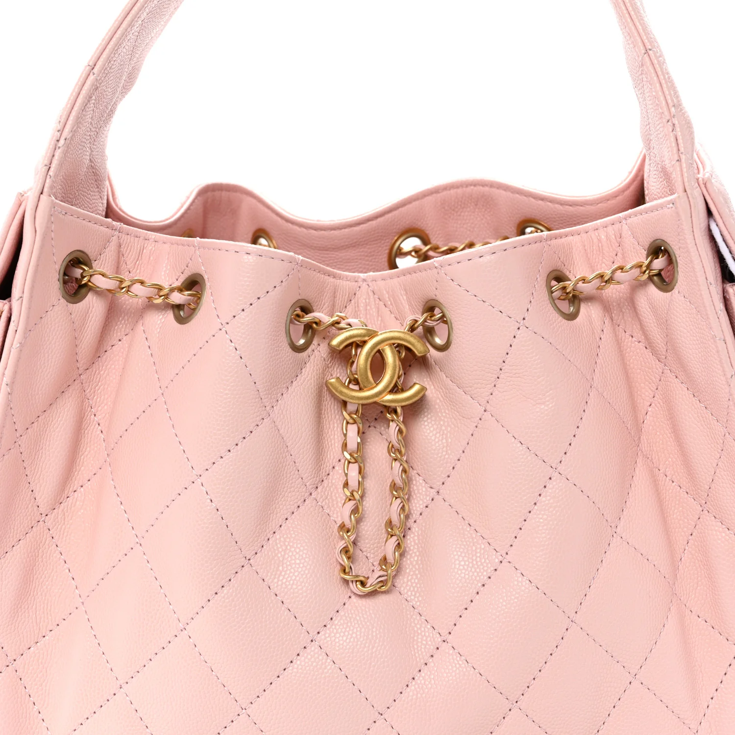 Caviar Quilted Small Chanel 25 Handbag Light Pink