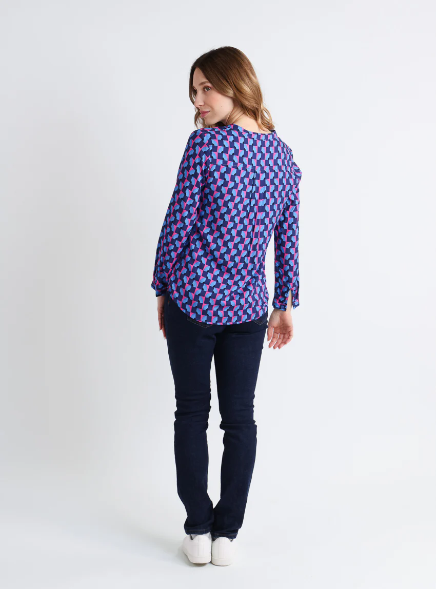 Blouse femme en viscose chaude bleu