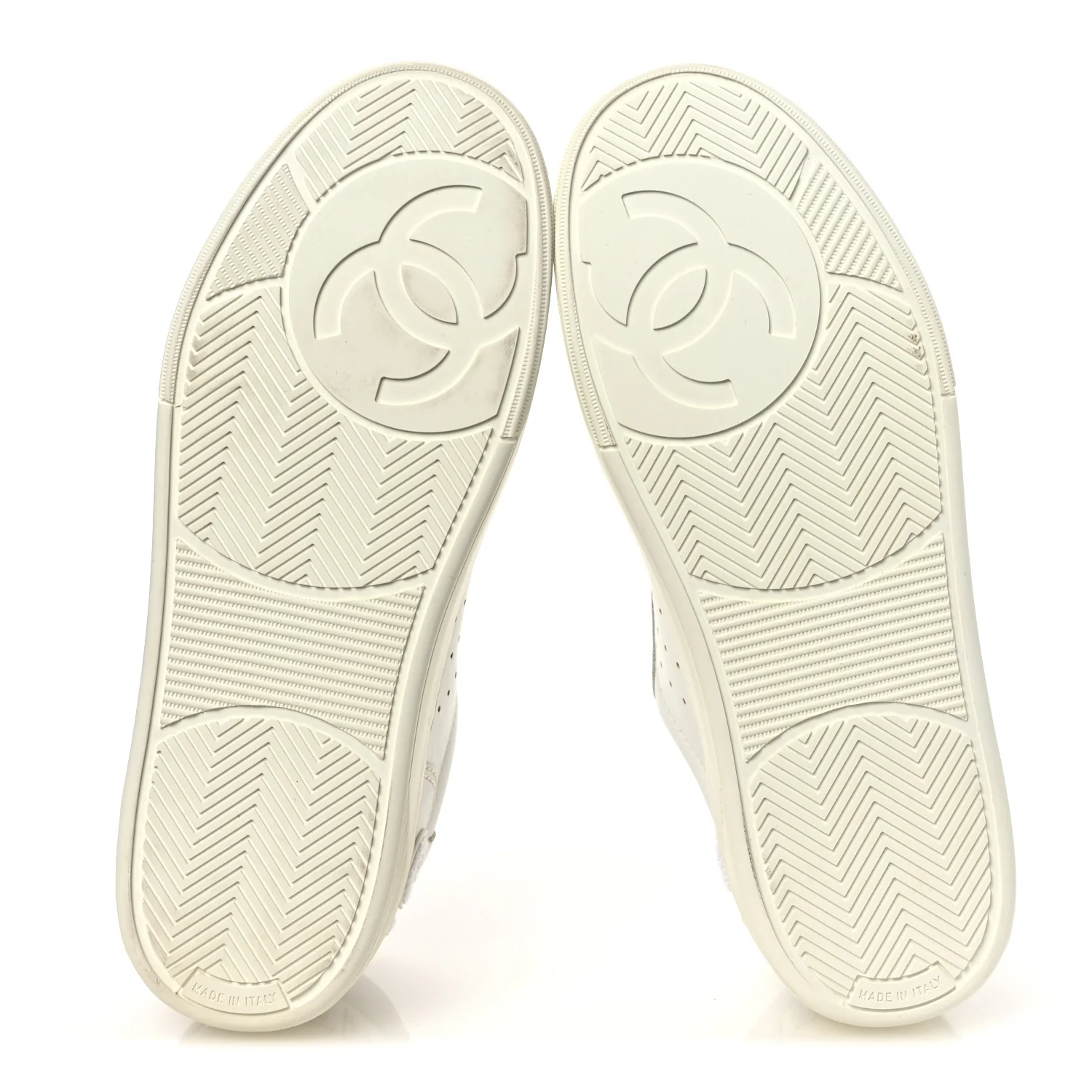 Calfskin Womens Logo Sneakers 38 White