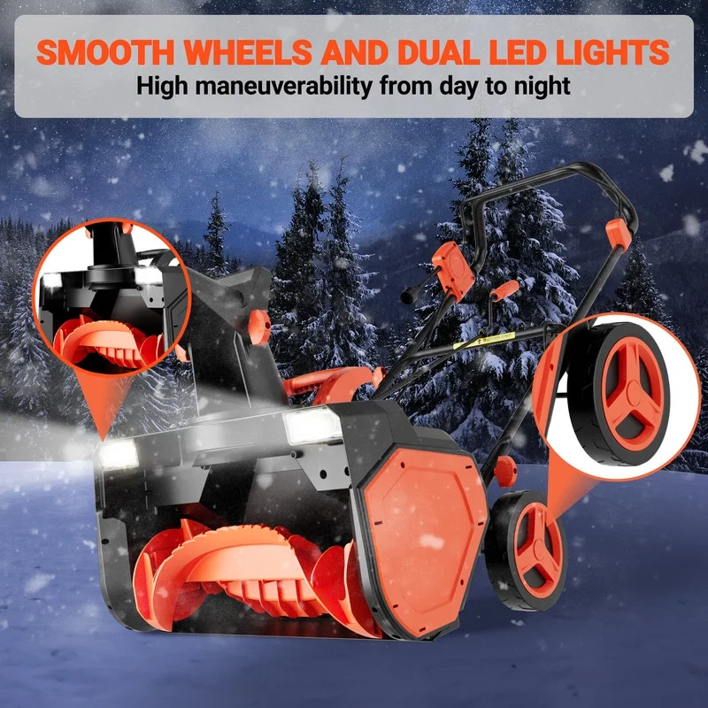 15 Amp Electric Snow Blower, 23 inch Corded Snow Blower with 180-degree Directional Chute(23") - Image 7