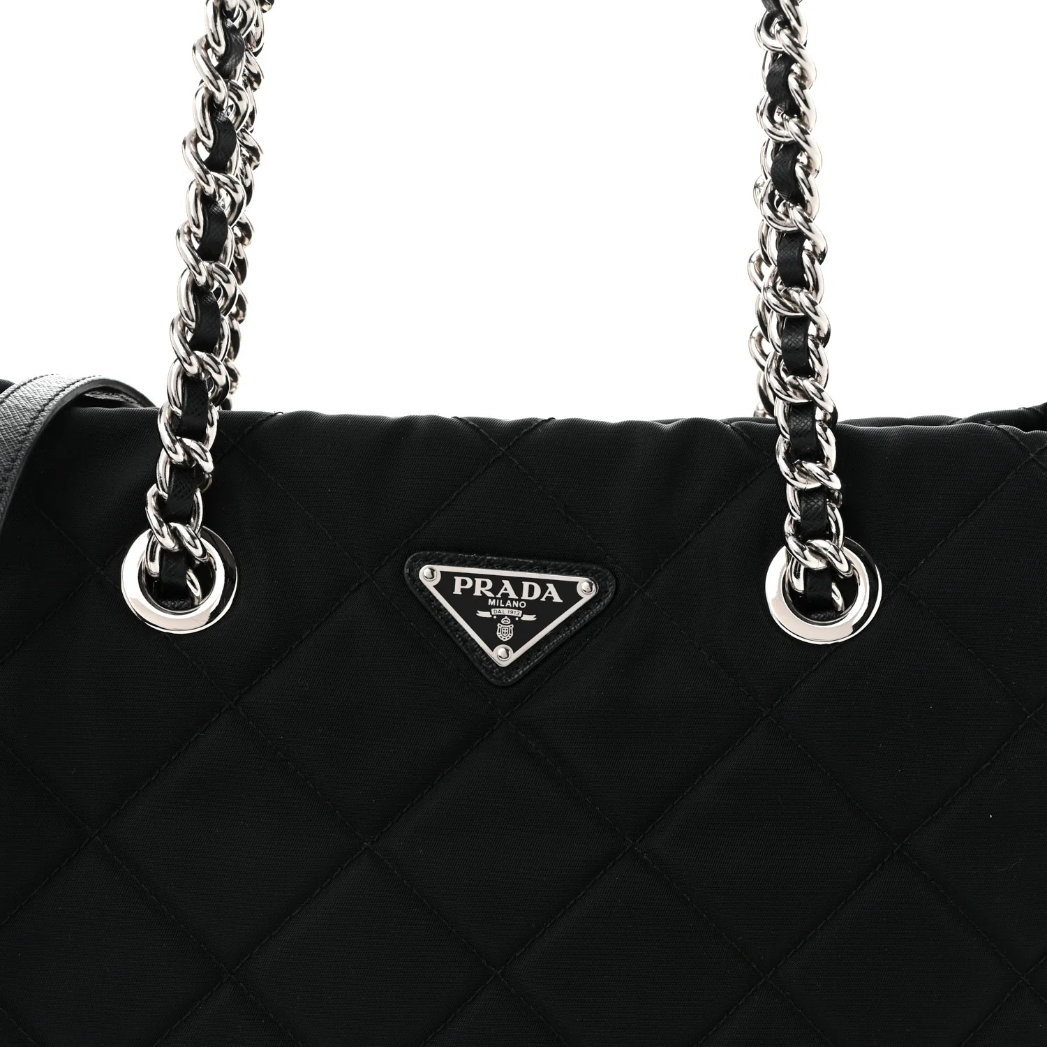 Nylon Tessuto Impuntu Quilted Tote Black