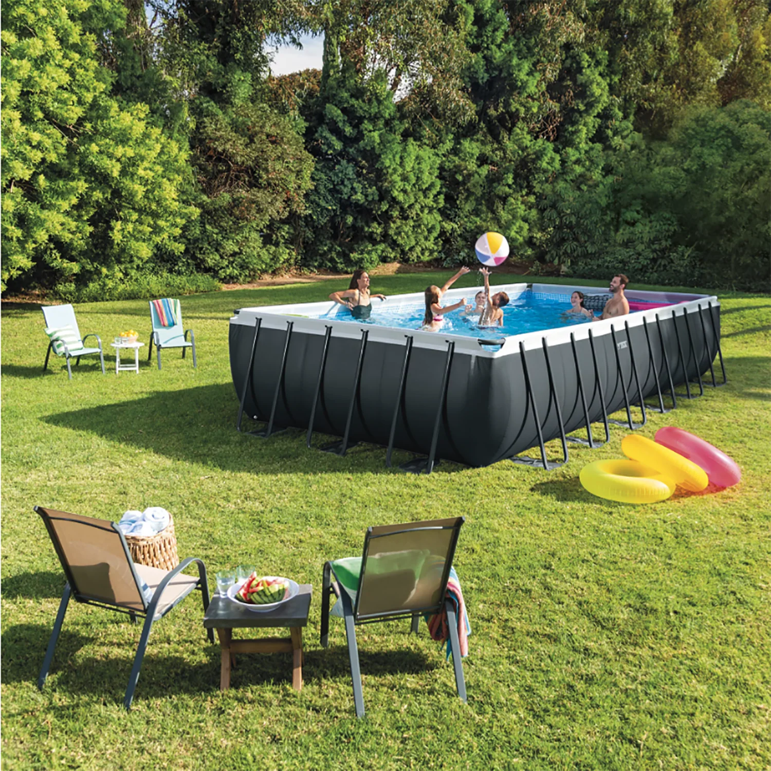 INTEX - Piscina Rettangolare Ultra XRT Frame con Pompa a Sabbia - altezza 132x732x366 cm