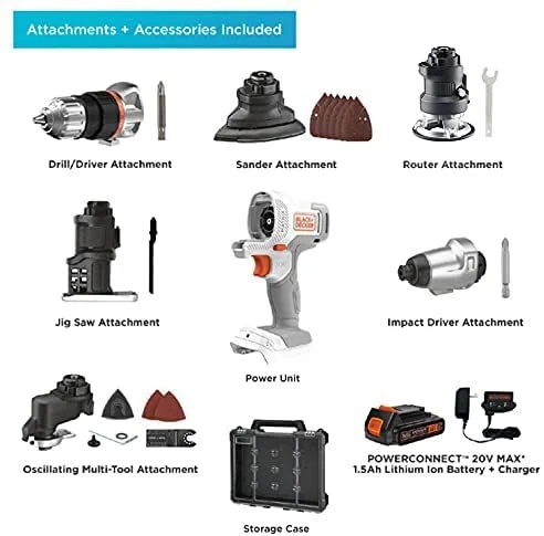 20V MAX* Matrix Cordless Combo Kit, 6-Tool, White And Orange, (BDCDMT1206KITWC) - Image 3