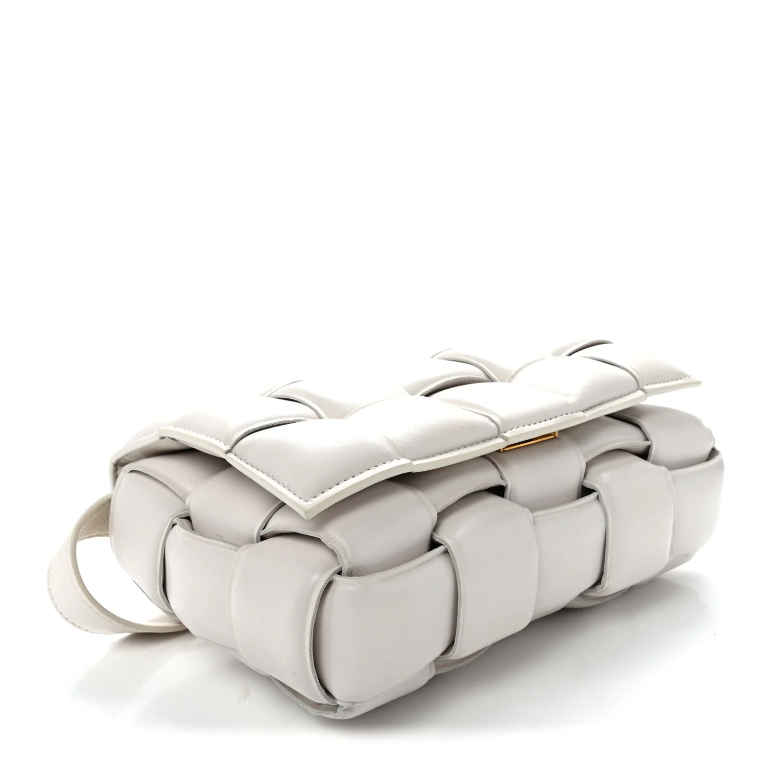 Nappa Maxi Intreccio Padded Cassette Crossbody Bag Chalk