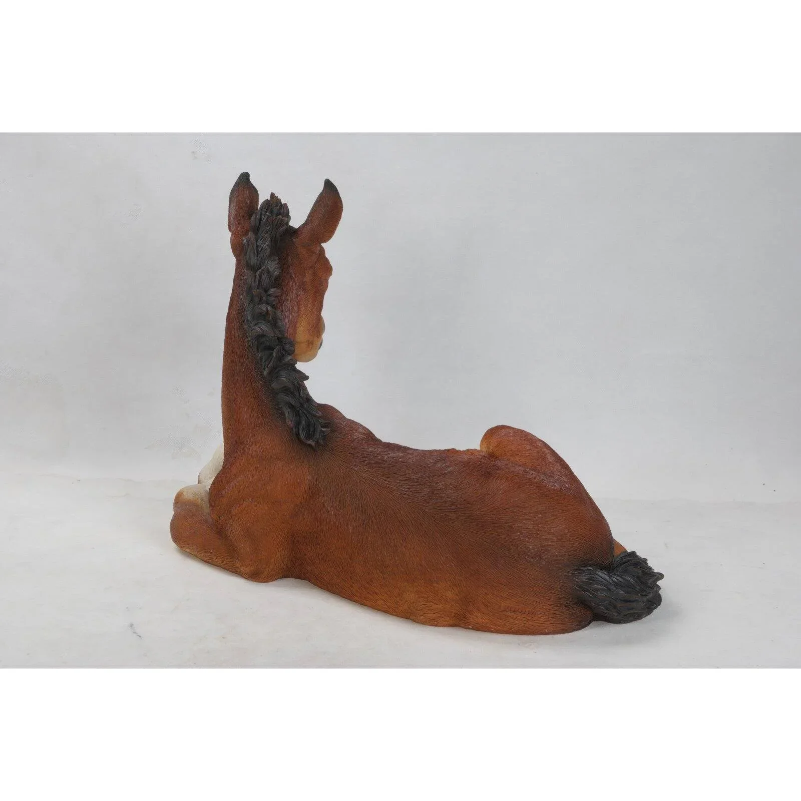 Hi-Line 12�� Laying Down Horse Colt Garden Statue, Durable Polyresin