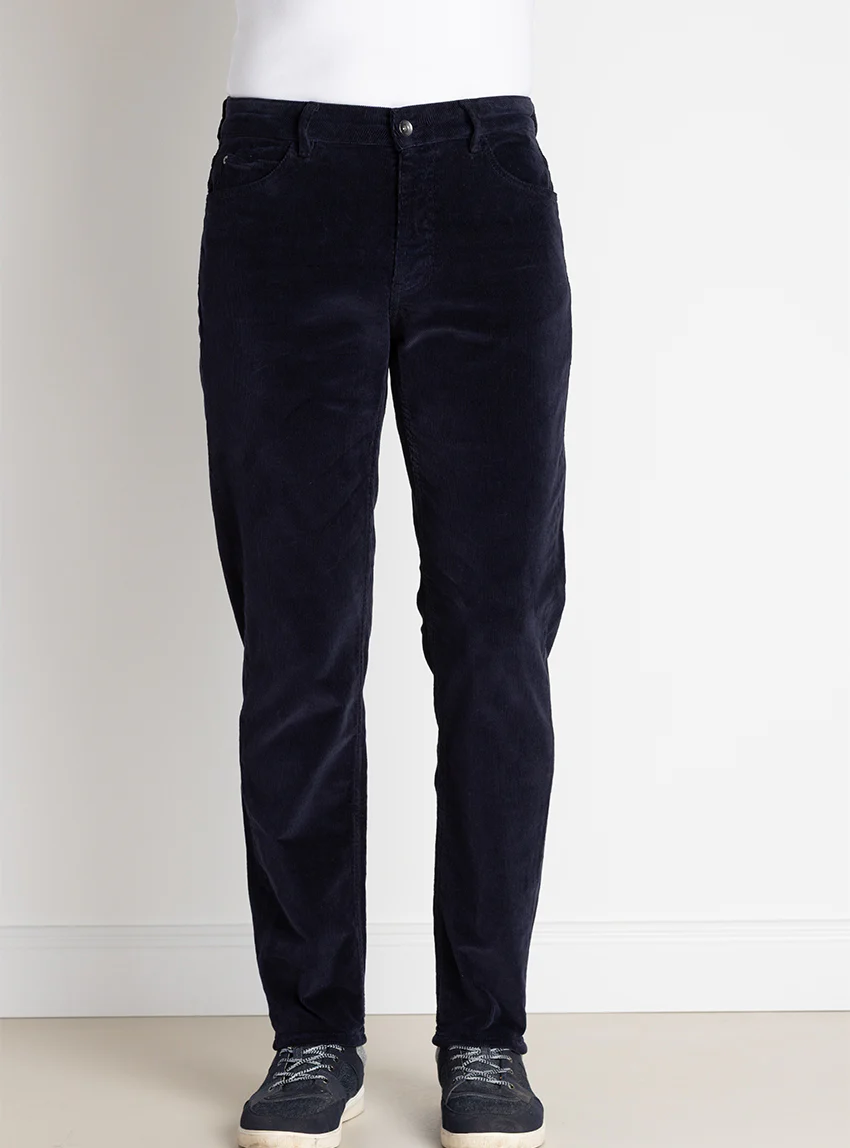 Pantalon homme velours côtelé en coton Bleu Marine