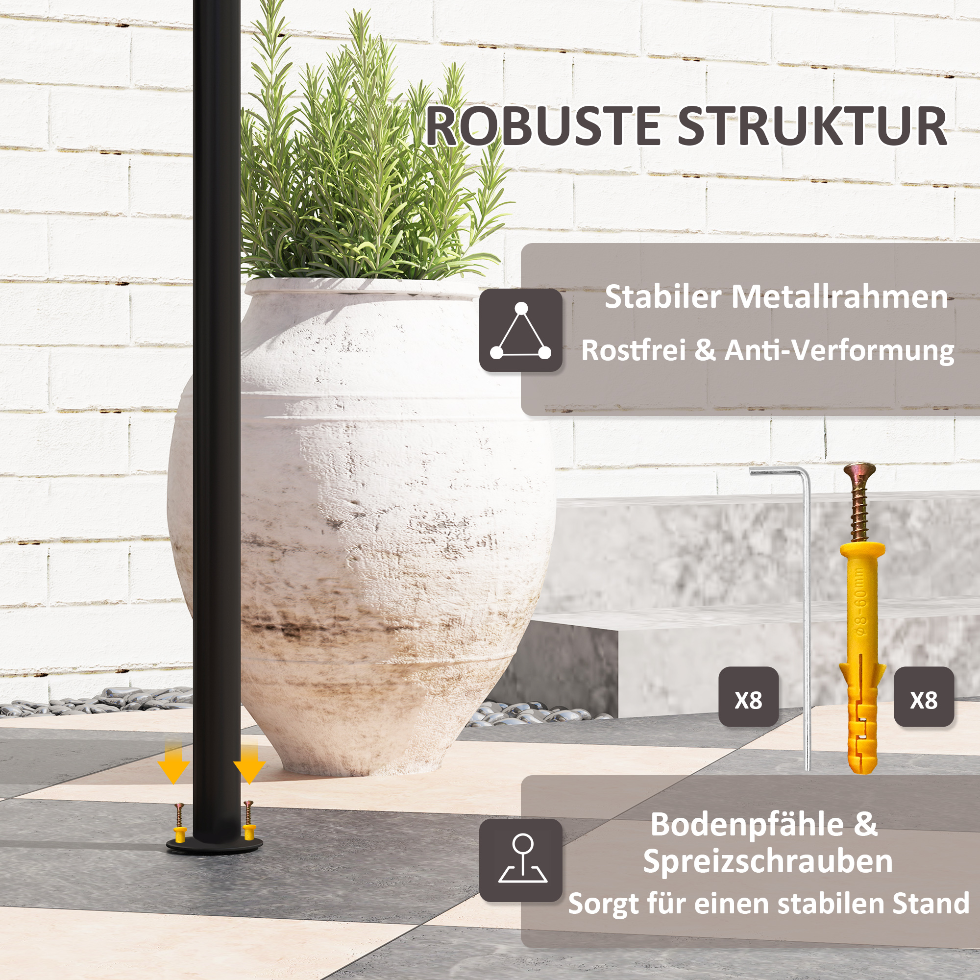 Outsunny Grillpaviljoen 242x149x248 cm Waterafstotend Vlamvertragend Tuinpaviljoen met Dubbellagig Dak Koffie