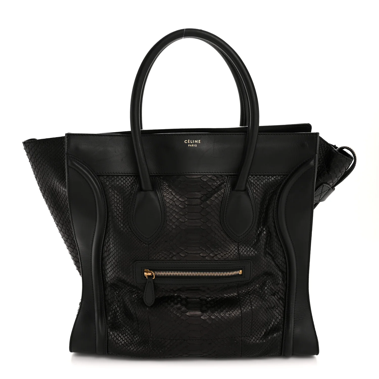 Snakeskin Large Luggage Black