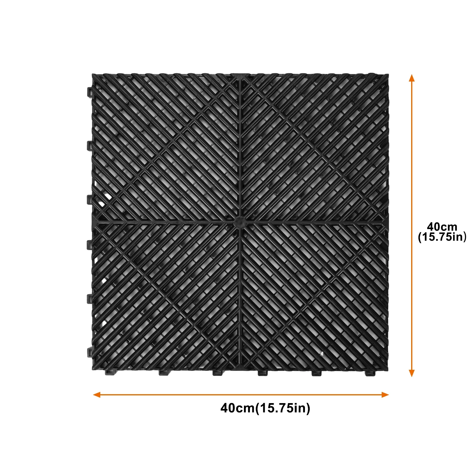 Garage Floor Tiles Interlocking 15.75x15.75 in 50pcs Garage Flooring Tiles Black(Black 50Pcs) - Image 7