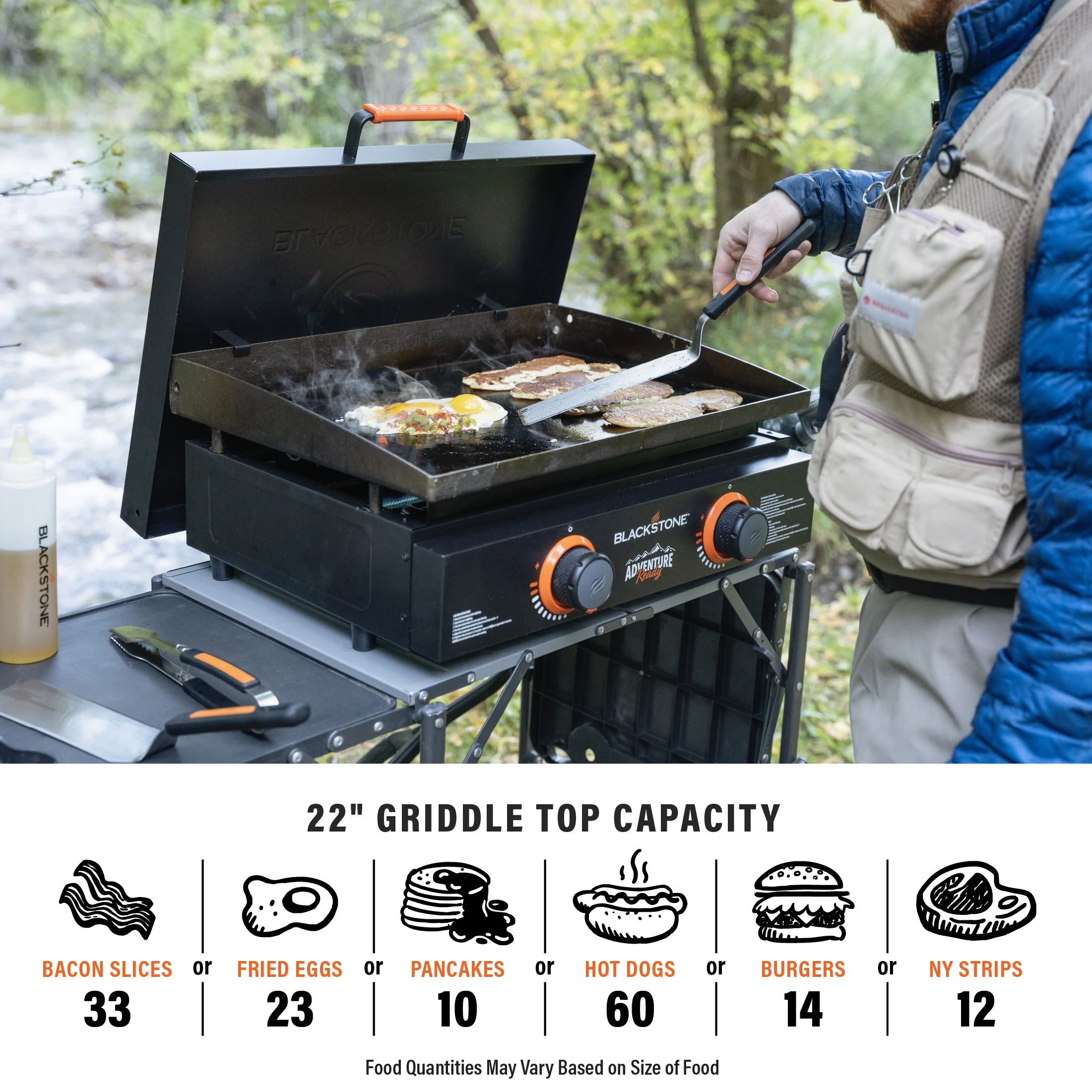 Adventure Ready 2-Burner 22" Propane Griddle with Hard Cover in Black(Black) - Image 7
