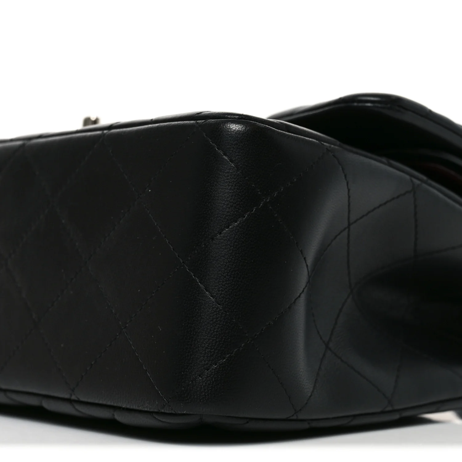 Lambskin Quilted Jumbo Double Flap Black