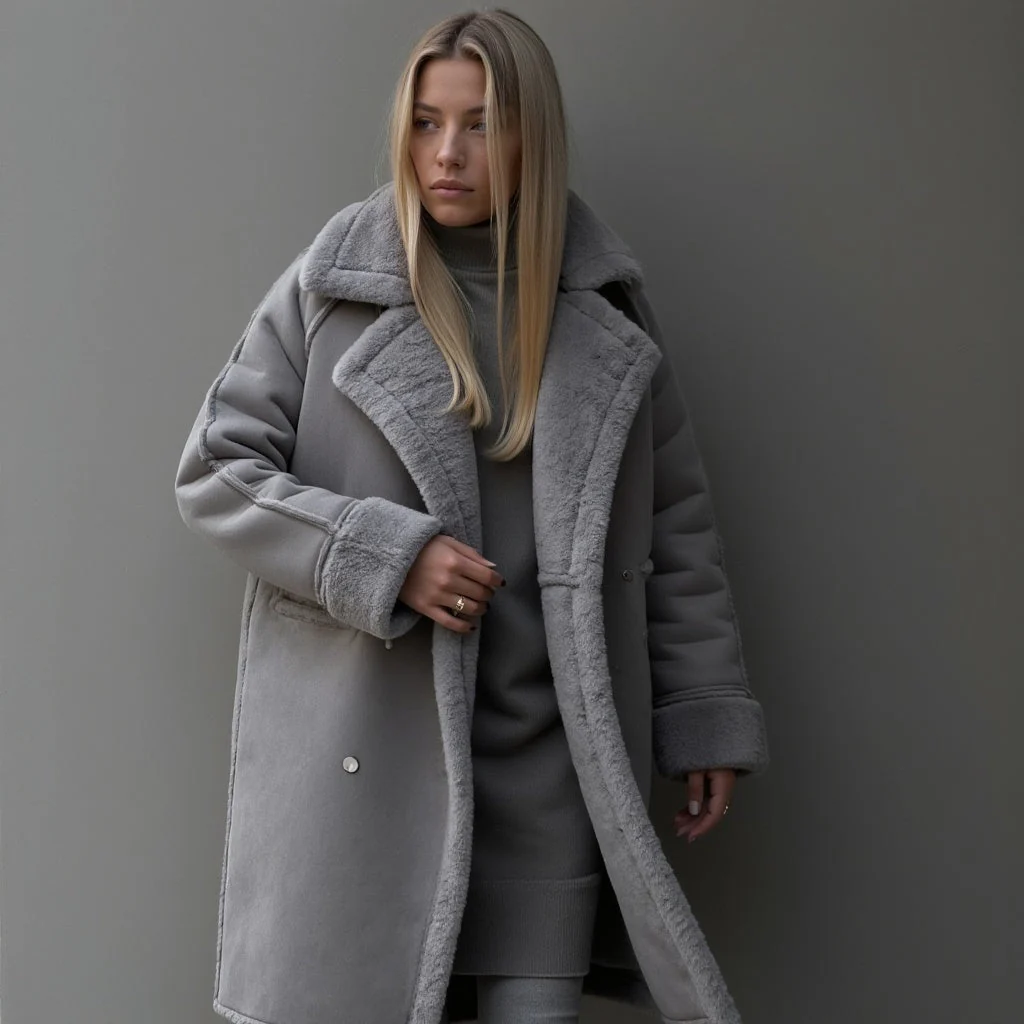 Manteau d'hiver élégant en daim