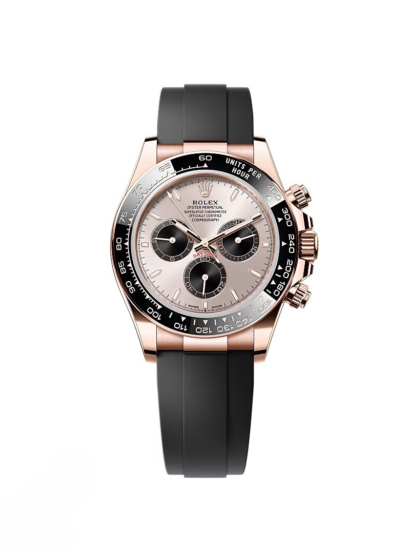 [Super Clone]ROLEX Daytona Rose Gold/Ceramic /Sundust /Oysterfiex  m126515LN-0006