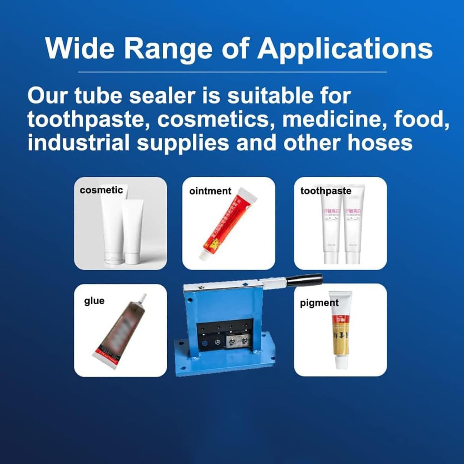 Manual Tube Crimping Sealing Machine, Can Emboss 2 Patterns, Manual Tube Sealing Machine, with Date Letter Coder