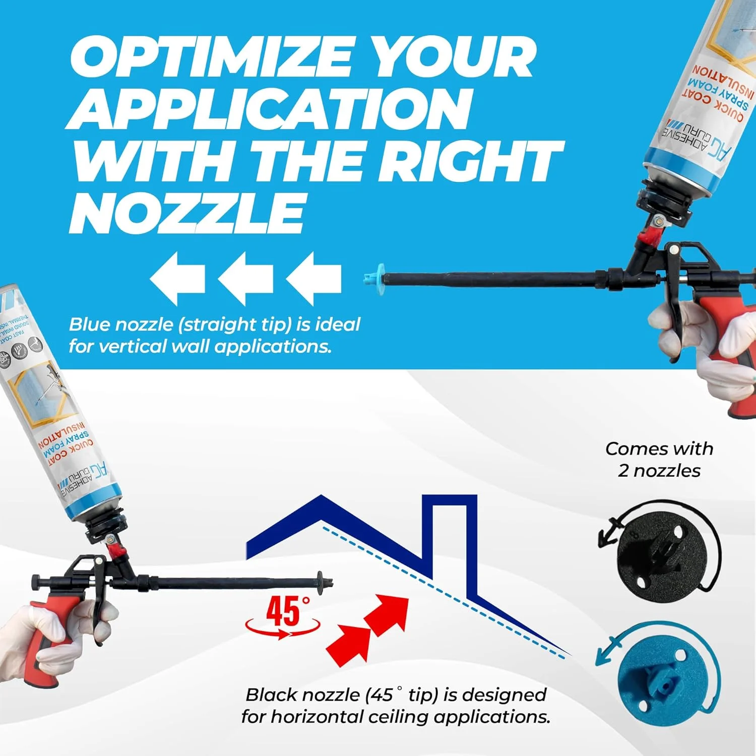 Adhesive Guru Spray Foam Insulation Kit (18 x 32.80 oz/930 Gr - 360 Board Feet), Self - Expanding Adhesive Foam, Closed Cell Heat Insulation & Acustic Spray with Cleaner and Dispensing Gun - 18 Pack