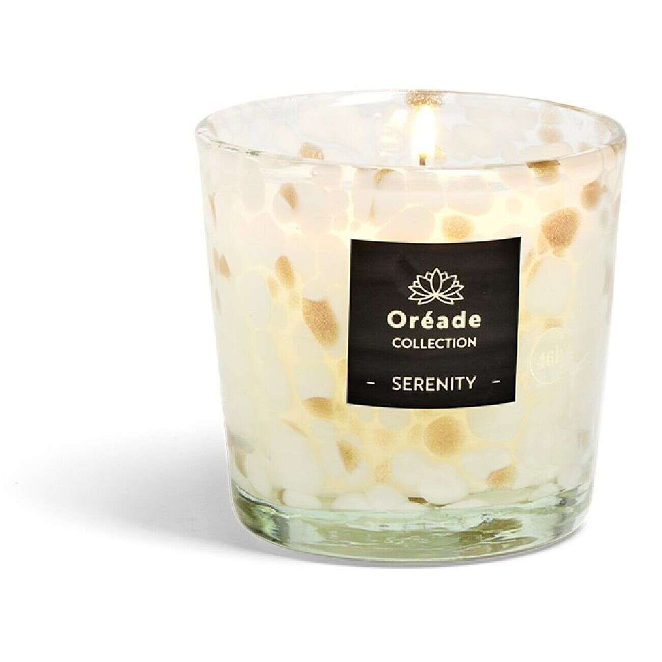 Bougie en verre soufflé Sérénité 46h Ø10xH10cm blanche