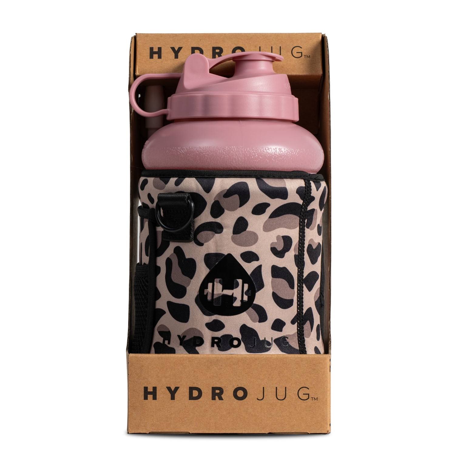 Hydrojug Leopard 73oz Jug and Sleeve - Features Leakproof Carry Handle Dishwasher Safe on The Go