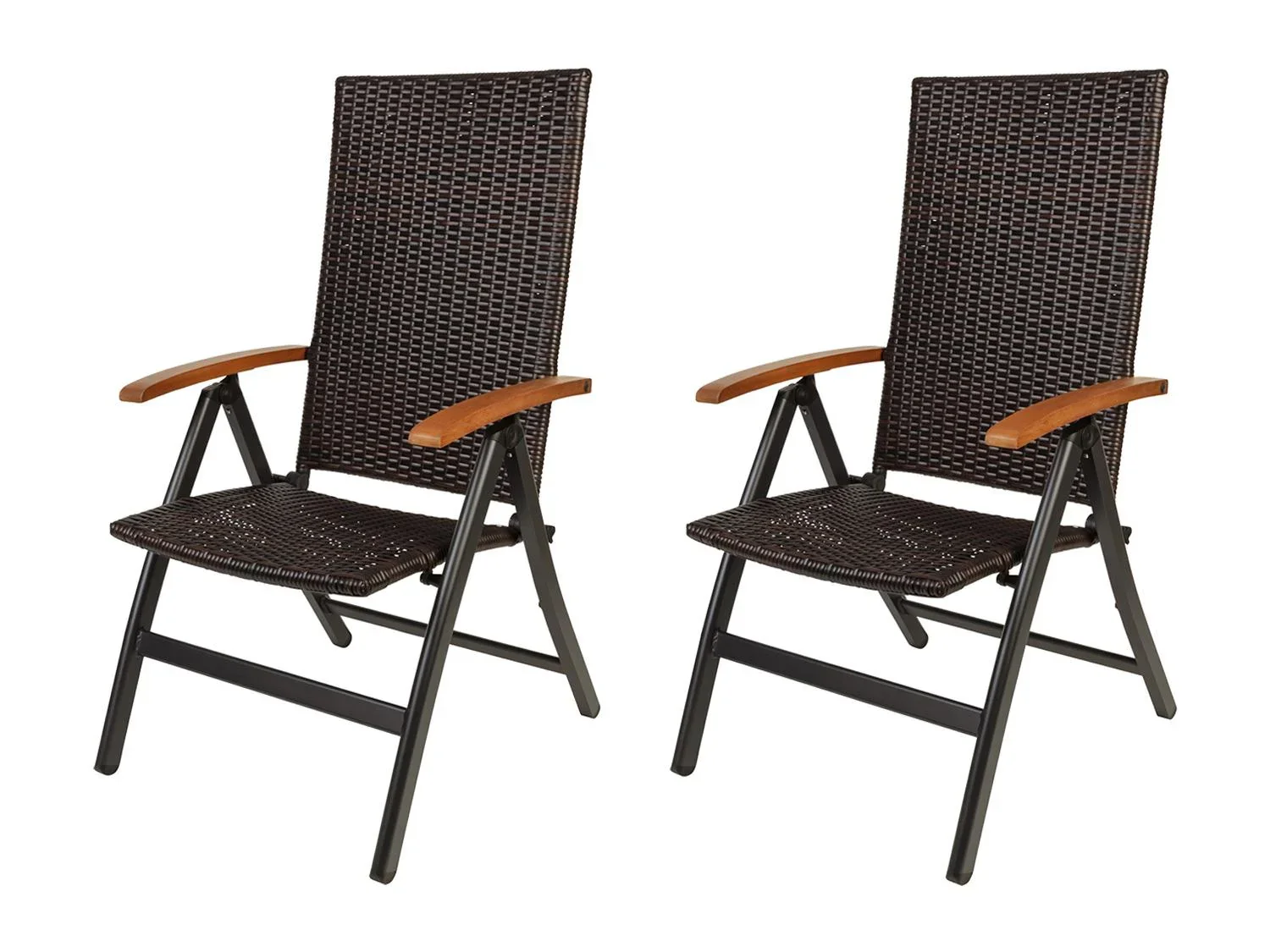 LIVARNO Table de jardin + Lot de 6 fauteuils pliants tresss Valencia
