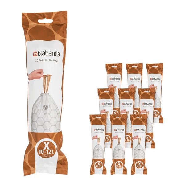 PerfectFit avfallsposer 10–12L 200-pack kode X hvit