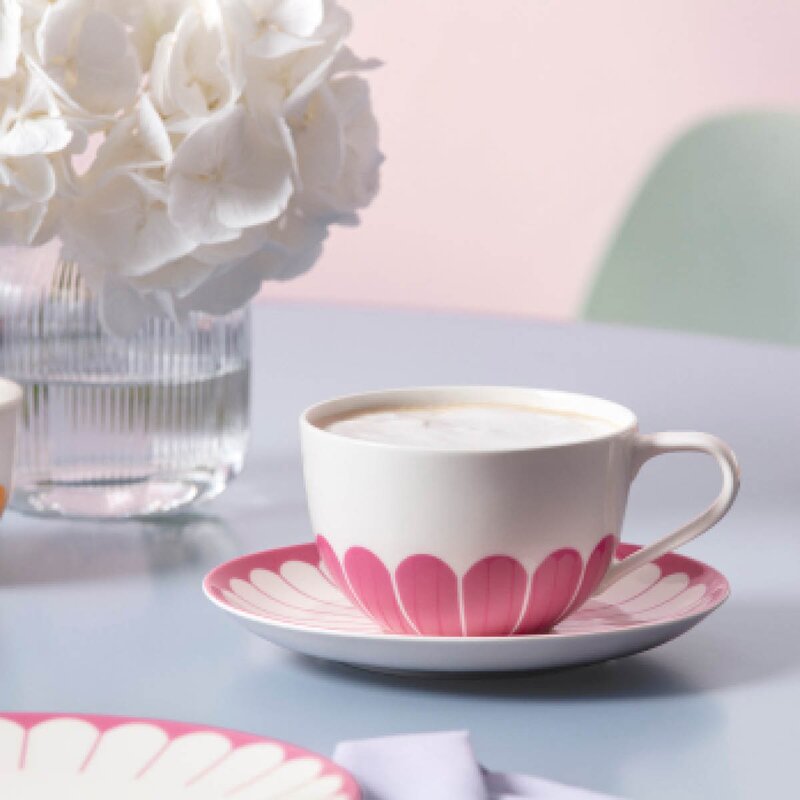 Fleur cassis fat til cappuccinokopp 17,5 cm rosa