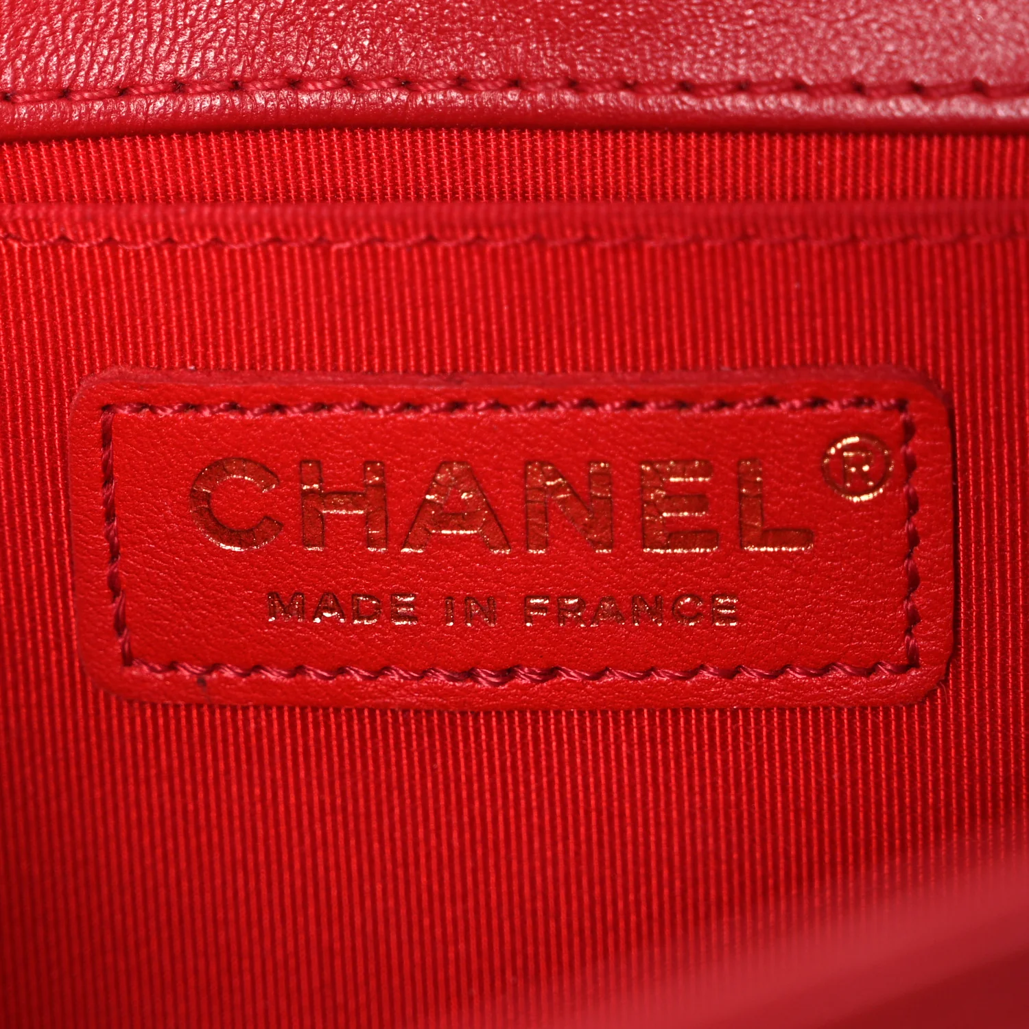 Lambskin Quilted Small Boy Flap Red