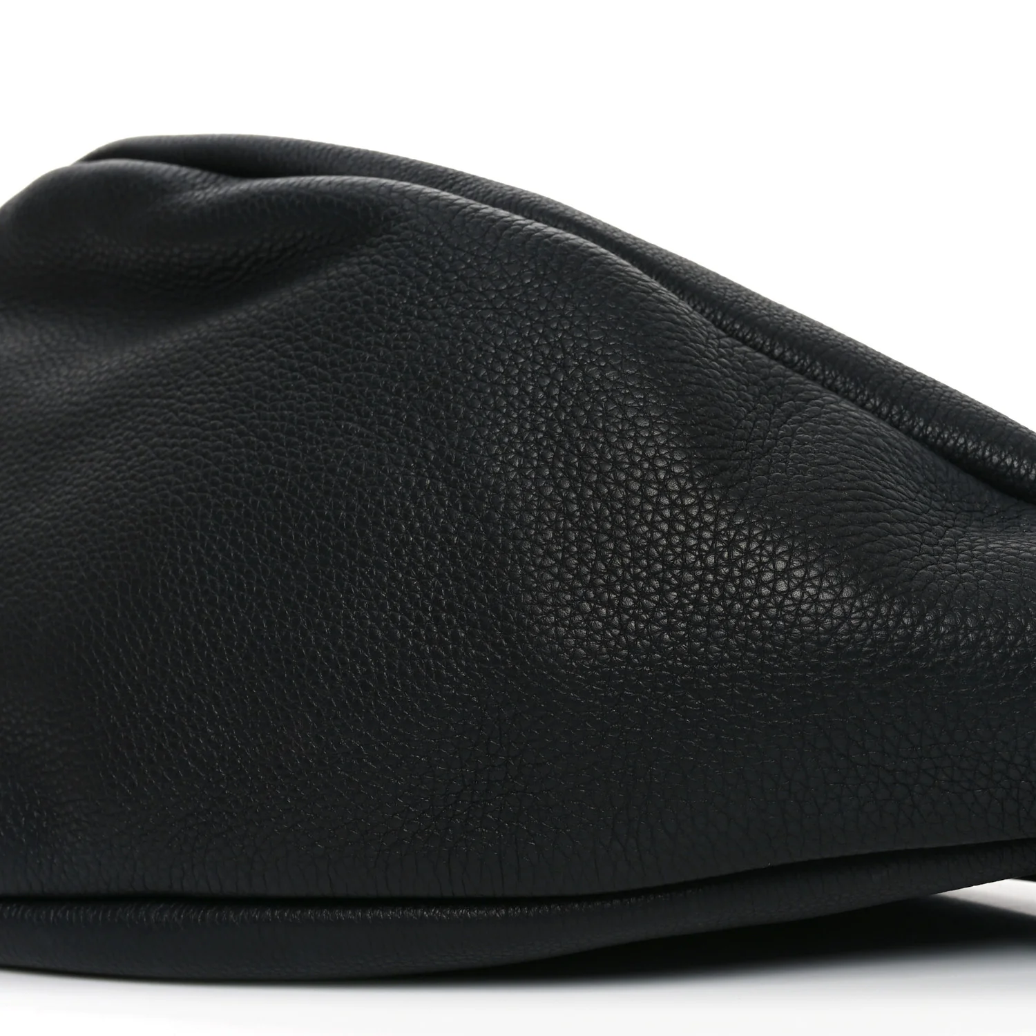 Grained Calfskin Large Slouchy Banana Bag Black