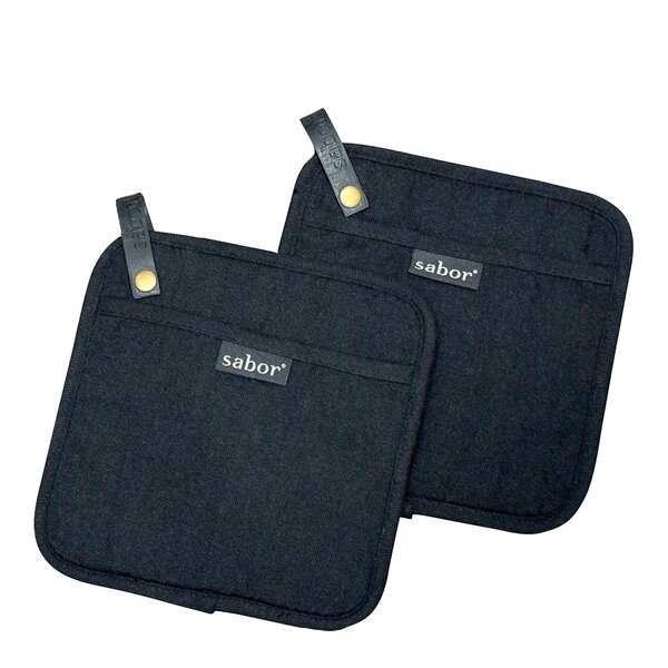 Home gryteklut 20x20 cm 2 stk svart