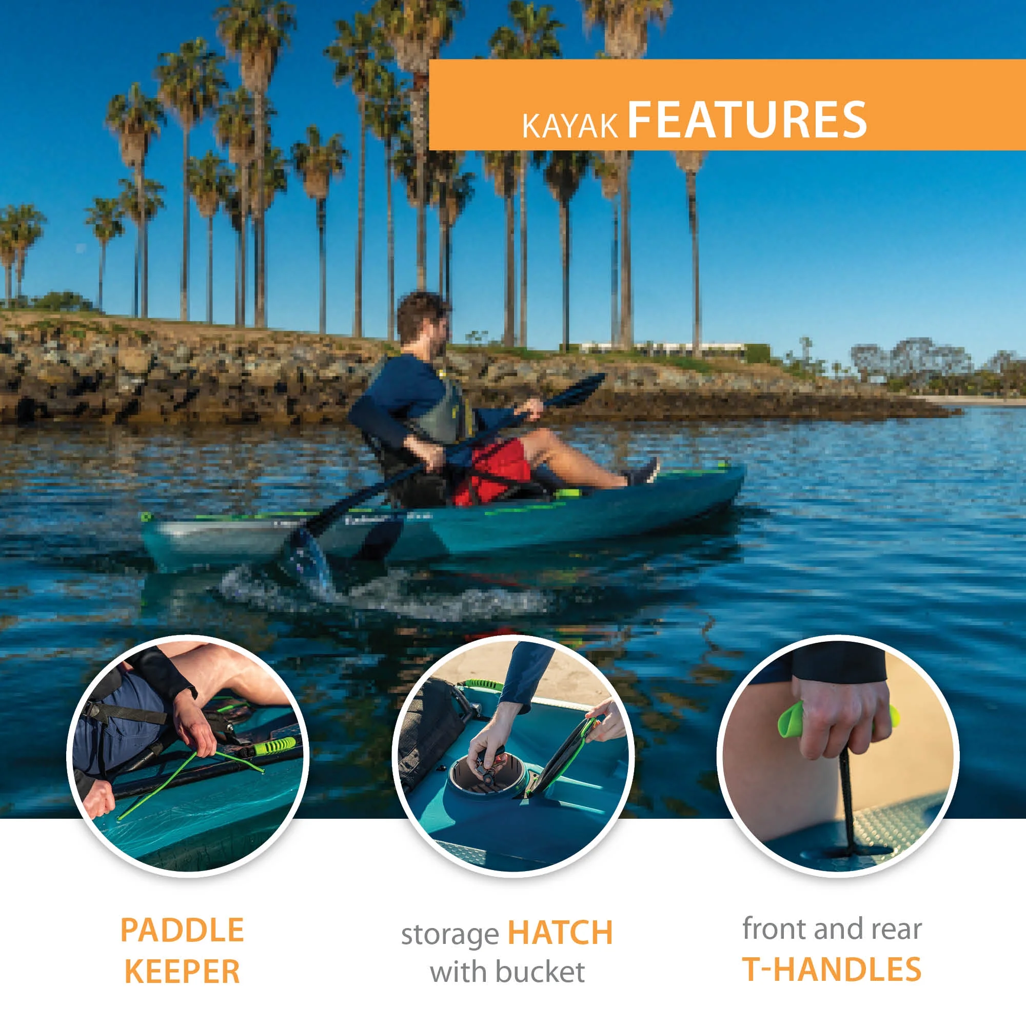 Tahoma Pro Sit-On-Top Kayak, Aurora Fusion (91191) - Image 5