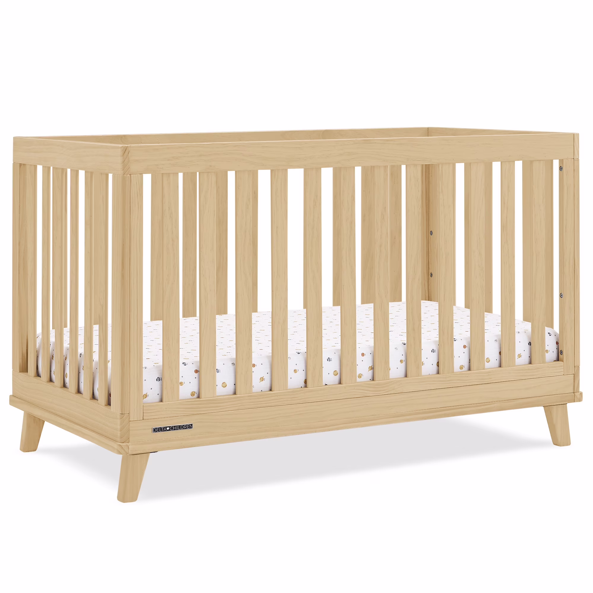 Frankie 4-in-1 Convertible Crib Greenguard Gold Certified, Black with Natural(Black with Natural) - Image 3