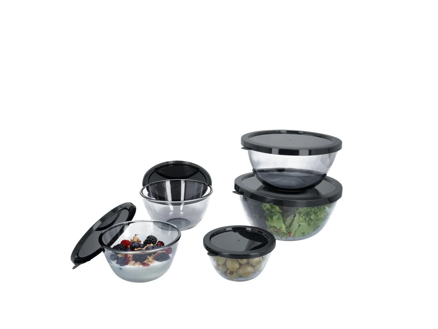 SILVERCREST Set de 5 botes de conservation en verre