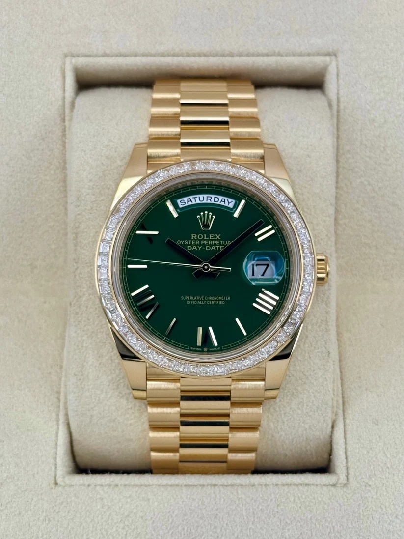 [Super Clone]RLX Day-Date 40mm 228398TBR-0039 Green Dial President Watch